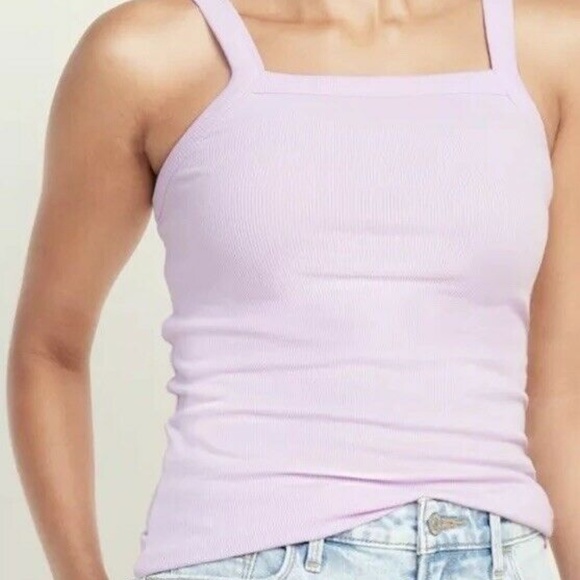 Slim-Fit Square-Neck Rib-Knit Tank for Wome - Picture 3 of 6